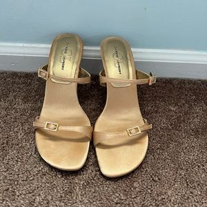Chinese Laundry Gold slip on heels size 7.5